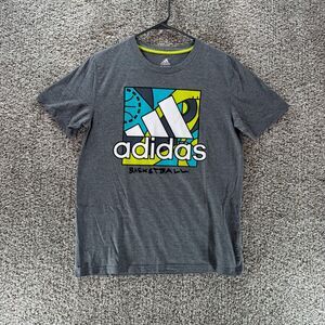 Adidas Shirt Youth Extra Large Gray Short Sleeve Basketball Boys Kids Casual‎
